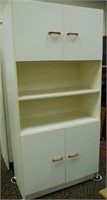 Techline 4 Door White Cabinet w/Open Bookshelves