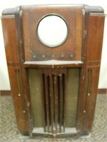 Vintage Silver tone Floor Radio as Found