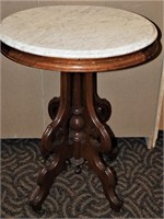 Victorian Oval Marble Top Lamp Table