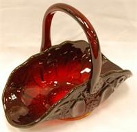 Smith/Tiara Glass Red Sweetheart Basket