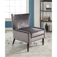 Abbyson Patricia Velvet Wingback Chair, Gray