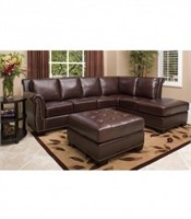 Abbyson Encore Top-Grain Leather Sectional