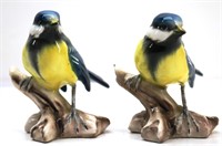 Pair of Porcelain Blue Bird Figurines-TAY of ITALY