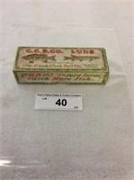 Vintage C.C.B.CO. fishing lure box.  Box is empty