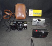 Lot Of Vintage Cameras Fujifilm Minolta
