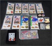 Lot Of Cleveland Indians Pins Sunoco Earrings