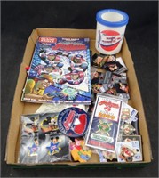 Box Lot Of Cleveland Indians Pins & Memorabilia