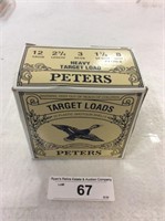 Vintage Peters 12 Gauge box of 25 plastic shotgun