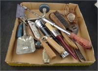Tool Box Lot Paint Brushes Trowels Hand Drills