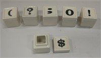 6 Symbol Marked Miniature China Pill Boxes