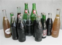 15 VNTG 7Up Dr. Pepper, Coca-Cola Unopened Bottles