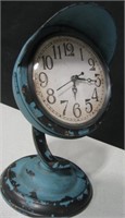 VNTG Styled Teal Metal Light Shaped Table Clock