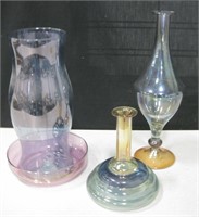 Various Italian Brand  Iridescent Glass Vases