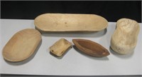 Vintage Styled Wooden Tribal Bowls & Serving Trays