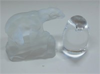 Plain/Frosted Glass Polar Bear & Penguin Figurines