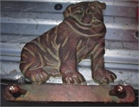 7.5"H Vintage Cast Iron Bull Dog Form Coat Hanger