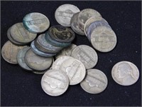 26 War Jefferson nickels, 1942 thru 1945