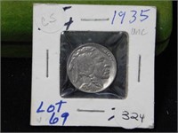 1935 (uncirculated. ?) Buffalo nickel in 2x2