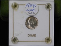 1949S uncirculated Roosevelt dime in Capital case
