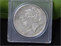 1935S Peace silver dollar in plastic 2x2