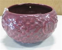 Vintage Red Tone Basket Weave Ceramic Bowl