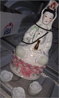16" Chinese Guanyin Goddess Porcelain Figure