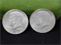 Two Kennedy silver halves, 1964D