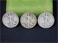 Three Walking Liberty half dollars, 1934 - 1934S