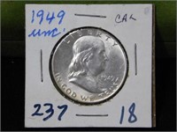 One Franklin half dollar, 1949 note grade