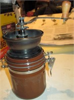 Vintage Brown Tone Pepper Grinder Ceramic Jar