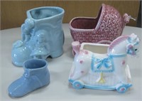 VNTG Americana & Japan Ceramic Figurative Vases