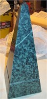 9" Green Marble Egyptian Style Obelisk Paperweight