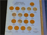 Blue folder Canadian small cent, 1920 - 1960, 38