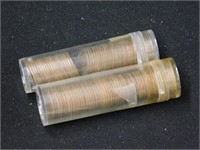 Two 50 cent tubes of wheat cents, unsorted