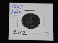1867 Shield Nickel in 2x2