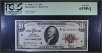 1929 $10 FEDERAL RESERVE BANK NOTE PCGS 65PPQ