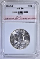 1952-S FRANKLIN HALF, CCGS SUPERB GEM BU