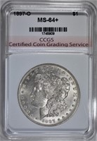 1897-O MORGAN DOLLAR CH BU+ CCGS