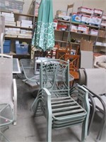 Patio Set W/Chairs, Table & Umbrella
