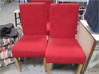 4 Red Padded Dinning Room Chairs