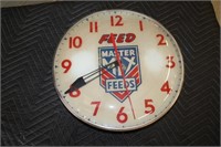 Master Mix Feeds clock, made by Pam Clock Co.