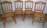 Antique Cane Seat Chairs Set Of 4