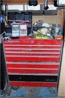 7 draw snap-on tool chest  red - with contents on