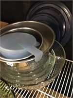 4 piece pyrex bowl set with lids & stainless bowls
