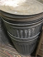 3 steel waste cans
