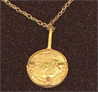 GOLD MINIATURE OF 1908 ST GAUDENS $20 COIN