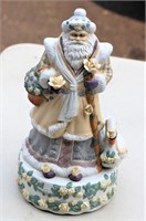 Porcelain Old World Santa w Music Box
