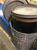 steel waste cans and misc covers