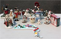 Huge Lot of Snowmen Decor Ornaments Candles ++