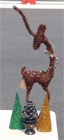 Mesh & Beads Reindeer & Trees Stained Glass Candle